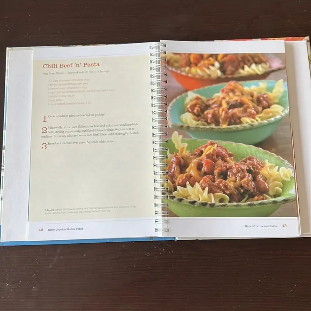 Betty Crocker Quick Fixes Cookbook Spiral Binding Hard Cover